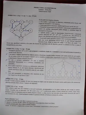 Proiectarea Algoritmilor · 2010 · Sesiune, imaginea 1