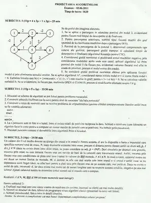 Proiectarea Algoritmilor · 2011 · Sesiune, imaginea 1