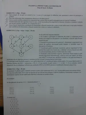 Proiectarea Algoritmilor · 2012 · Sesiune, imaginea 1