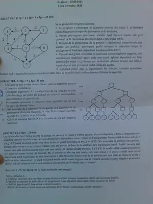 Proiectarea Algoritmilor · 2012 · Restanțe, imaginea 2