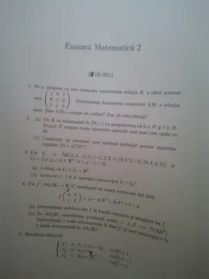 Metematica 2 · 2011 · Sesiune, imaginea 1