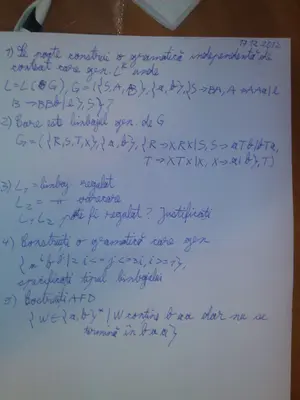Limbaje Formale si Automate · 2012 · Parțial, imaginea 1