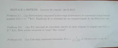 Semnale si Sisteme · 2012 · Parțial, imaginea 1