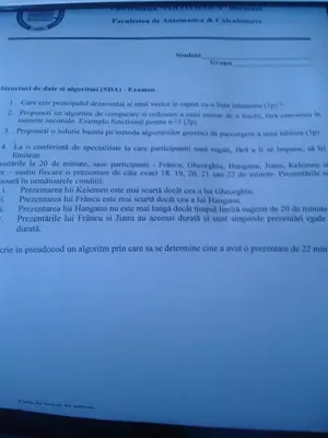 Structuri de date si algoritmi · 2014 · Sesiune, imaginea 6