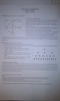 Proiectarea Algoritmilor · 2011 · Sesiune, imaginea 1